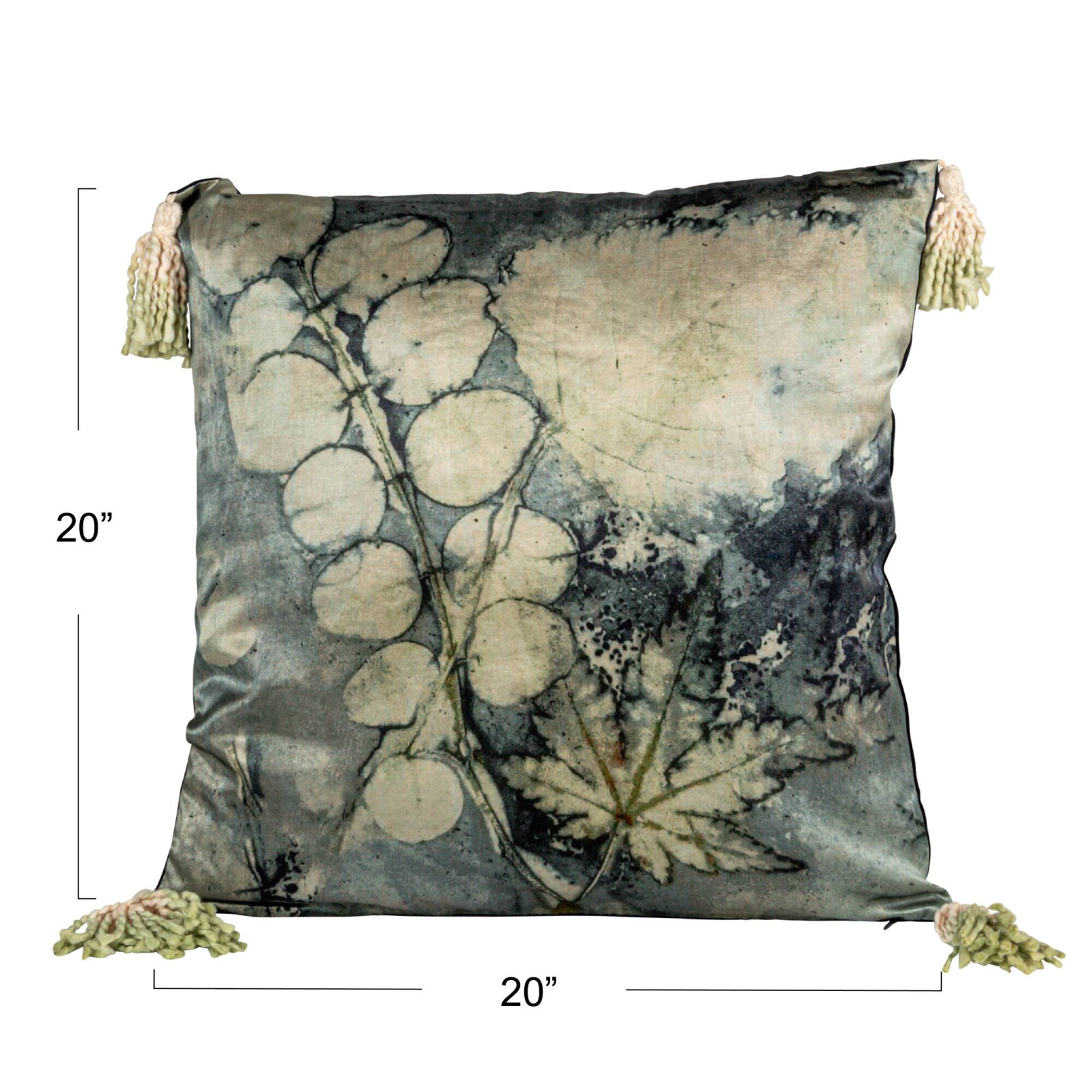 Hello Honey® Aqua Serenity Velvet Tassel Pillow